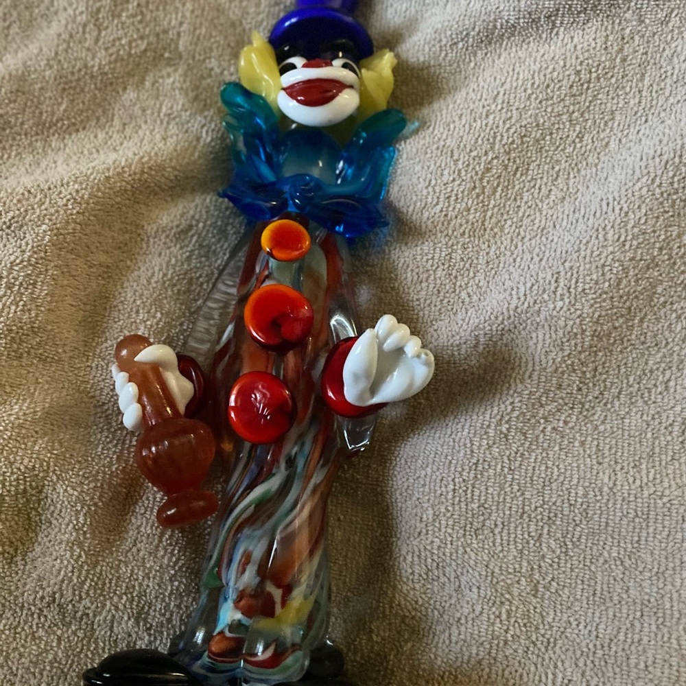 Murano Multicolor Glass Clown Figurine